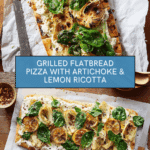 Grilled Flatbread Pizza with Artichoke, Ricotta and Lemon Recipe
