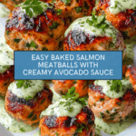 Baked Salmon Meatballs with Avocado Sauce Recipe