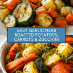 Garlic Herb Roasted Potatoes, Carrots, and Zucchini Recipe