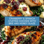 Cranberry & Spinach Stuffed Chicken Breasts with Brie Recipe