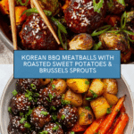 Korean BBQ Meatballs with Roasted Vegetables Recipe