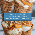 Peach Cobbler Cheesecake Cones Recipe