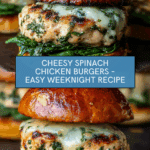 White Cheddar and Spinach Chicken Burgers Recipe