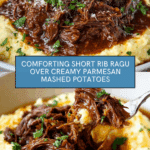 Tender Short Rib Ragu Over Silky Parmesan Mashed Potatoes Recipe