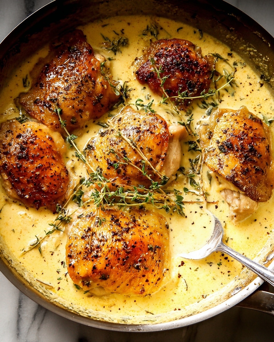 The image shows a white oval plate with a layer of light-colored cooked rice at the bottom, which looks soft and fluffy. On top of the rice, there are five pieces of golden-brown crispy chicken thighs evenly spaced, with a crispy skin texture and light seasoning visible. Around the chicken, there are lemon wedges placed to add a fresh yellow color, and small green herbs sprinkled lightly over the dish, adding a touch of green. The plate is set on a white marbled surface with a blurred red and white checkered cloth and green herb stems in the background. Photo taken with an iphone --ar 4:5 --v 7