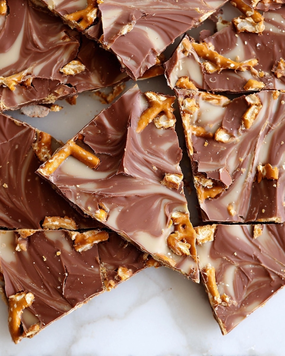 A stack of homemade chocolate caramel nut bars is arranged on a round wooden board. Each bar has three visible layers: a smooth, glossy dark brown chocolate top layer with slight swirls, a thick middle caramel layer in golden amber with visible bits of nuts inside, and a thin base layer of nuts embedded in caramel. The layers are unevenly cut, with some pieces showing rough edges and the nuts sticking out slightly. The background has a soft focus with a white marbled surface underneath the board and a blue patterned cloth partially seen below. Photo taken with an iphone --ar 4:5 --v 7