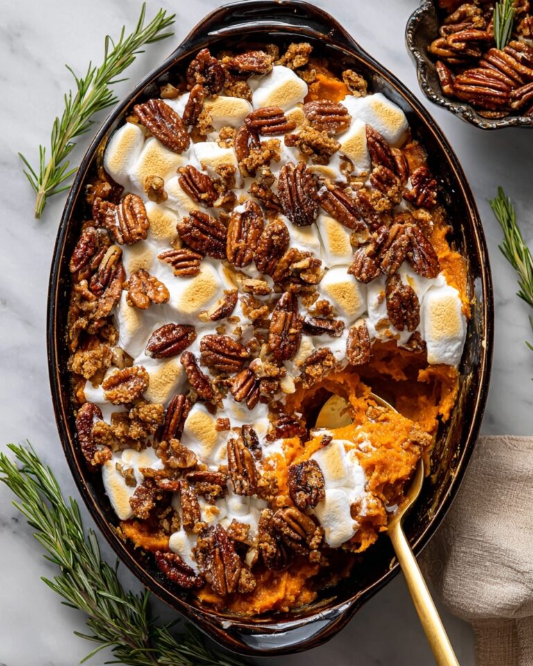 Southern Maple Sweet Potato Casserole with Pecans and Marshmallows Recipe