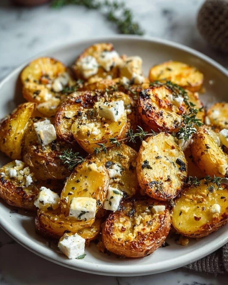 Roasted Potatoes with Baked Feta and Garlic Recipe