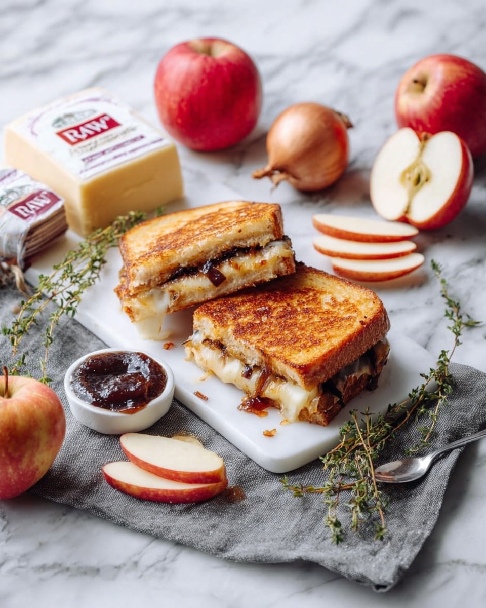 The image shows a close-up of a grilled cheese sandwich with two thick, golden-brown slices of bread. The top slice is being pulled away by a woman's hand, revealing stretchy, melted white cheese oozing between the layers. The sandwich is placed on a clean white paper towel on a white marbled surface, with a knife beside it. The bread has a crispy, toasted texture with an even brown color on the outside. photo taken with an iphone --ar 4:5 --v 7