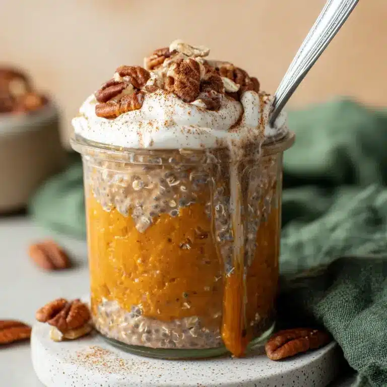 High Protein Pumpkin Overnight Oats Recipe