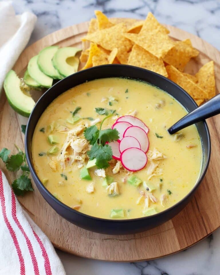 Creamy Chicken Poblano Soup with White Cheddar Recipe