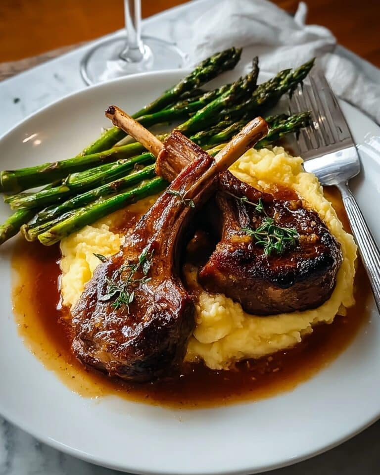 Garlic Lamb Chops with Creamy Mashed Potatoes Recipe