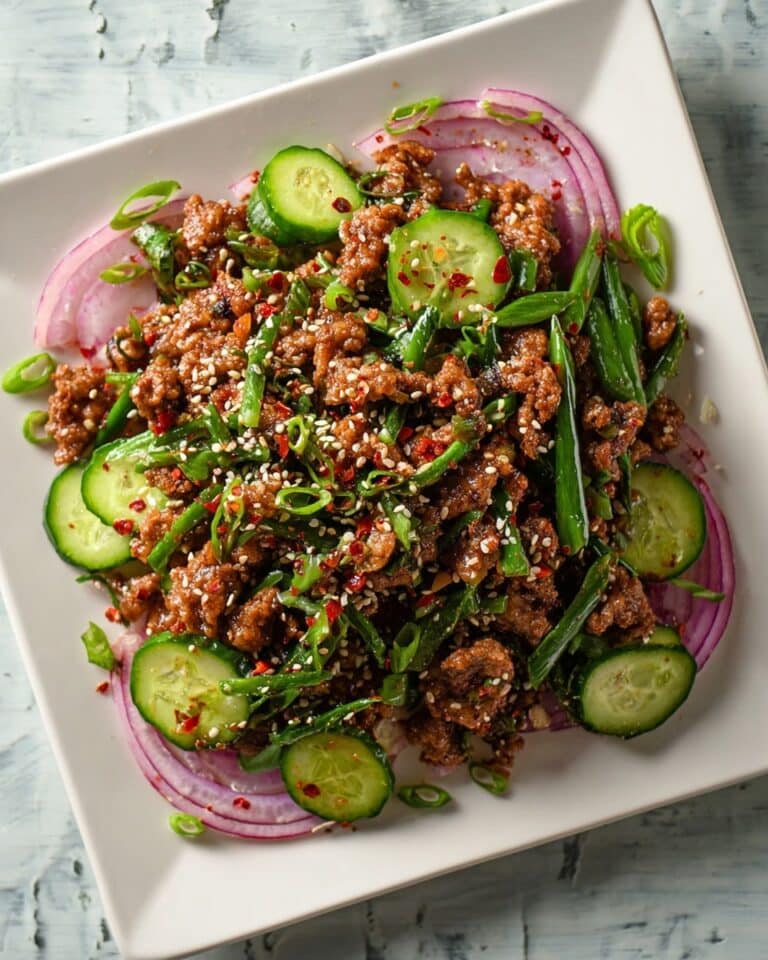 Spicy Keto Korean Beef with Cucumber Salad Recipe