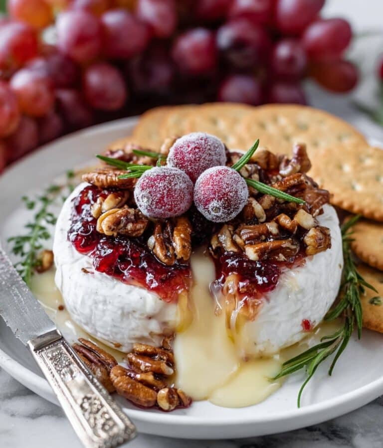 Baked Brie with Cranberries and Pecans Recipe
