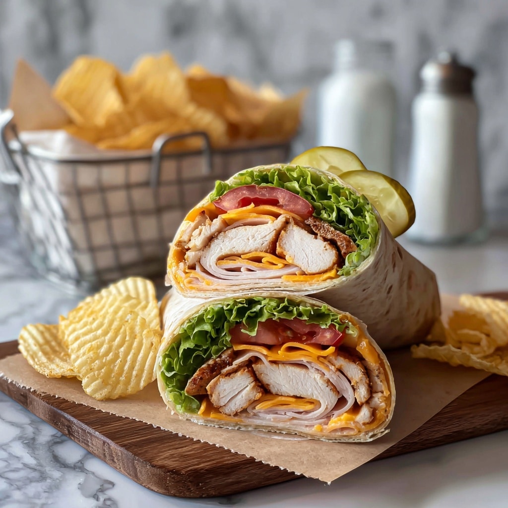 A flat, square, golden-brown base with a slightly crispy texture lies on parchment paper on a white marbled surface. On the right side, a layer of creamy white sauce is spread, topped with large, fresh green lettuce leaves. On top of the lettuce, there are several long, grilled chicken strips with a light brown grill mark, followed by bright red tomato slices and thin, curly purple onion slices. Around the base, containers hold extra ingredients: a white bowl with creamy sauce, a circular white plate with red tomato slices, a jar of pickled purple onion slices, and a few spare chicken strips on a beige plate with a silver spoon resting next to them. Photo taken with an iphone --ar 4:5 --v 7