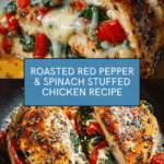 Roasted Red Pepper, Spinach, and Mozzarella Stuffed Chicken Recipe