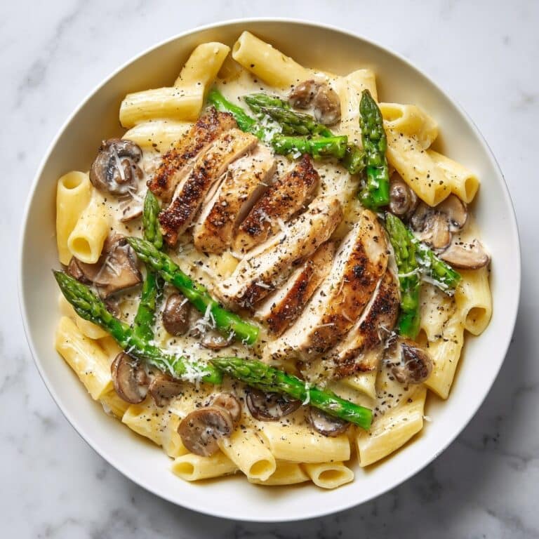 Creamy Mushroom and Asparagus Chicken Penne Recipe