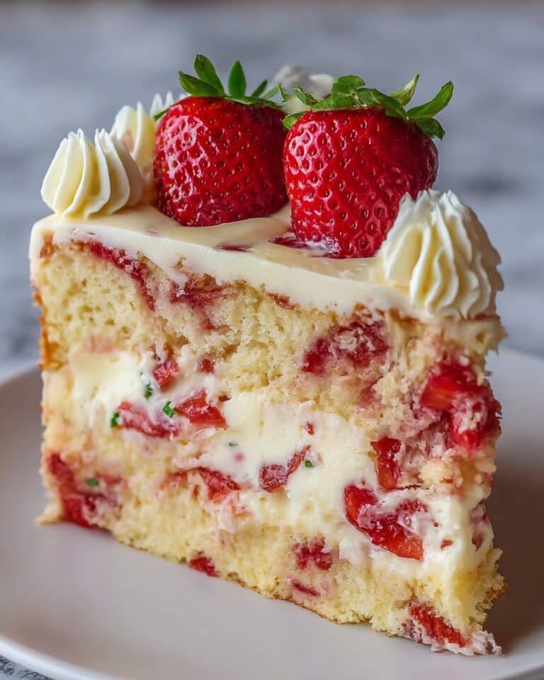 Strawberry Custard Delight Cake Recipe