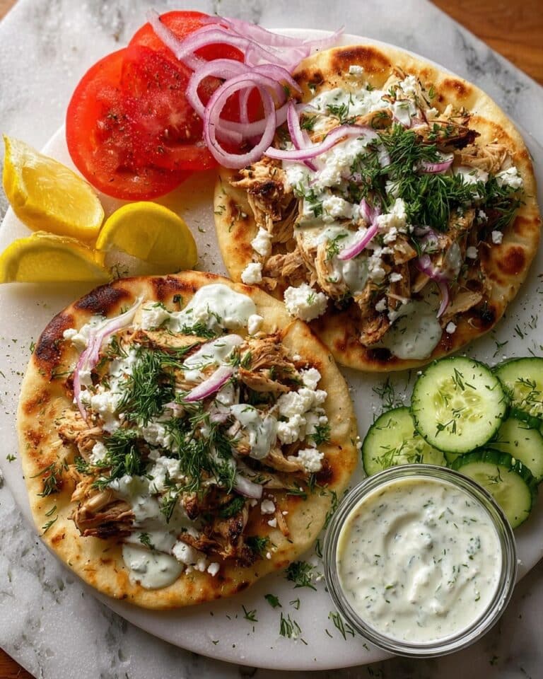Mediterranean Chicken Gyros with Creamy Feta Tzatziki Recipe