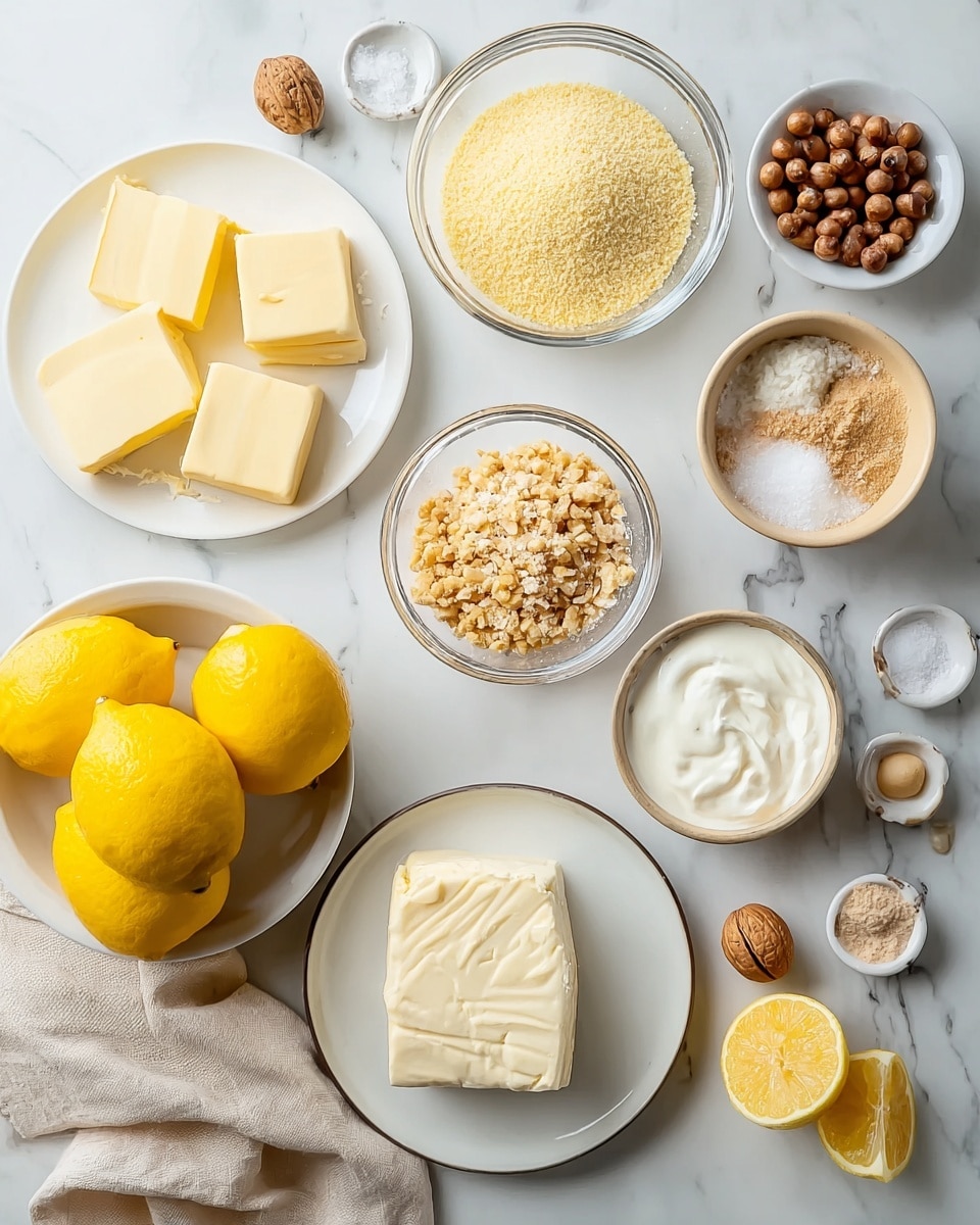 The image shows a square slice of a dessert with three visible layers. The bottom layer is a light brown crumbly crust texture. The middle layer is a smooth pale yellow cream with a white layer just above it. The top layer is a mix of yellow and white swirled cream, creating a rose-like pattern with soft, curved waves covering the entire top surface. The dessert slice is placed on a white plate with the background being a white marbled texture. A woman's hand is holding a silver fork lifting the slice slightly from the plate. Other slices of the same dessert can be seen in the background. Photo taken with an iphone --ar 4:5 --v 7