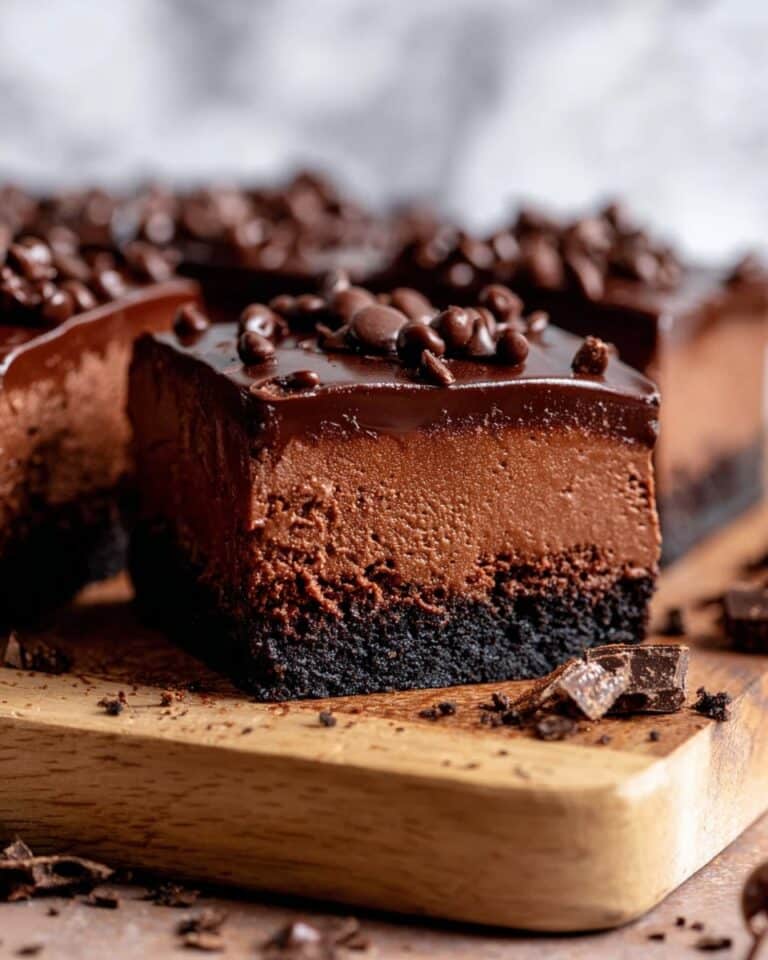 Chocolate Cheesecake Bars with Oreo Crust and Rich Chocolate Ganache Recipe