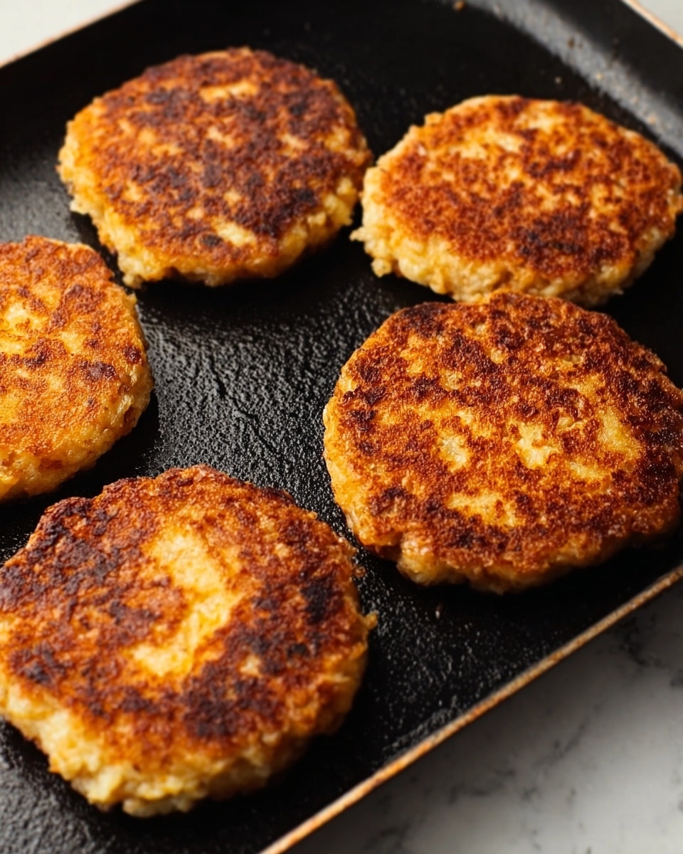 The image shows a white plate on a white marbled surface holding two golden-brown potato pancakes with a rough, crispy texture on one side, placed next to a sunny-side-up egg with a bright yellow yolk and shiny white egg white. A silver fork rests on the right side of the plate, with its prongs pointing toward the bottom right. The plate and food are evenly lit, showing clear textures and colors. Photo taken with an iphone --ar 4:5 --v 7