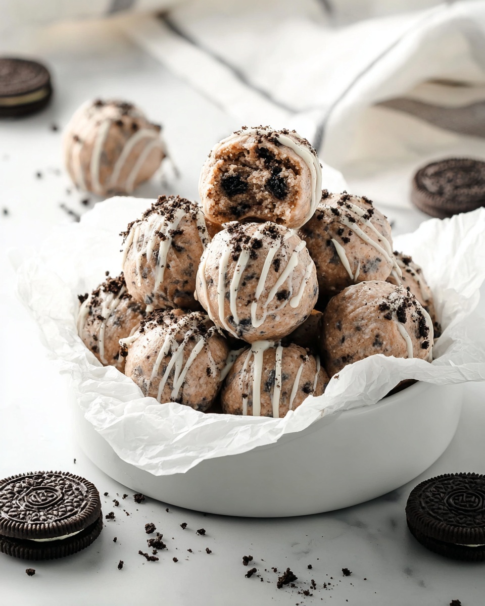 This image shows a clear glass bowl filled with a crumbly mixture that is speckled with black bits, giving it a grainy texture and a light beige color with dark spots. Next to the bowl, there are two small dough balls made from the same speckled mixture resting on a white paper on a white marbled surface. The dough balls have a rough and slightly uneven surface, indicating they were just shaped by hand. The whole scene is bright and clean with a soft natural light. photo taken with an iphone --ar 4:5 --v 7