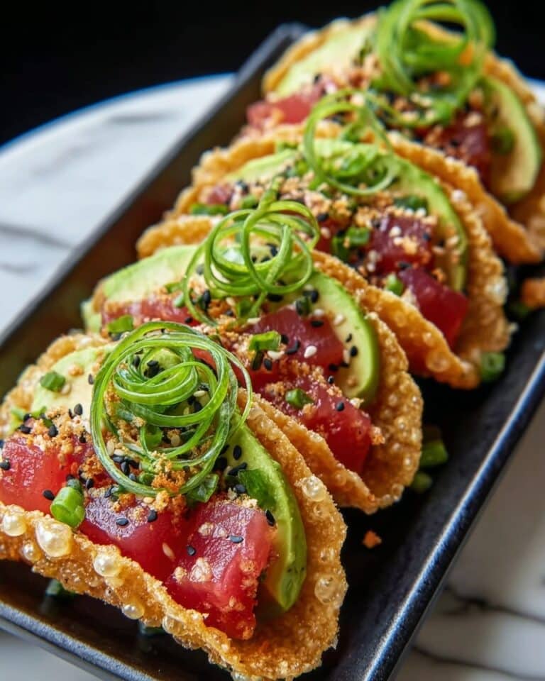 Spicy Tuna Tartare Wonton Tacos Recipe