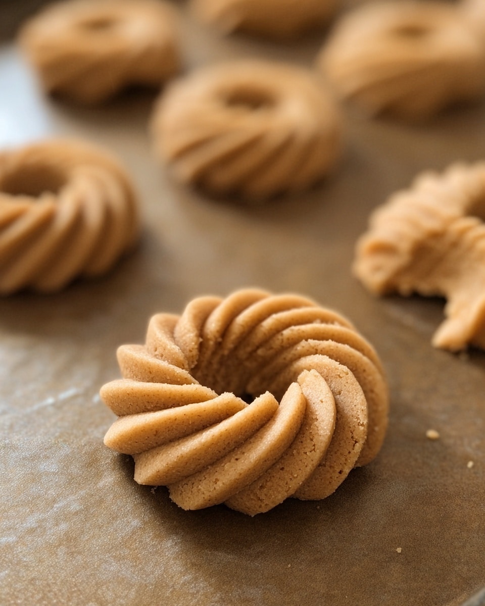 A close-up image shows several round cookies with a swirl pattern, stacked on a white marbled surface. Each cookie is light brown with a smooth, ridged texture spiraling from the center hole outwards. Half of each cookie is dipped in dark chocolate, which glistens softly, and topped with small chopped nuts that vary in green and light brown shades, adding a rough texture contrast. The cookies are placed on a black cooling rack arranged overlapping each other. photo taken with an iphone --ar 4:5 --v 7