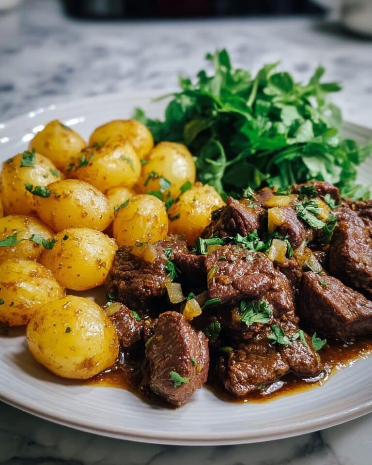 Slow Cooker Garlic Butter Beef with Baby Potatoes Recipe