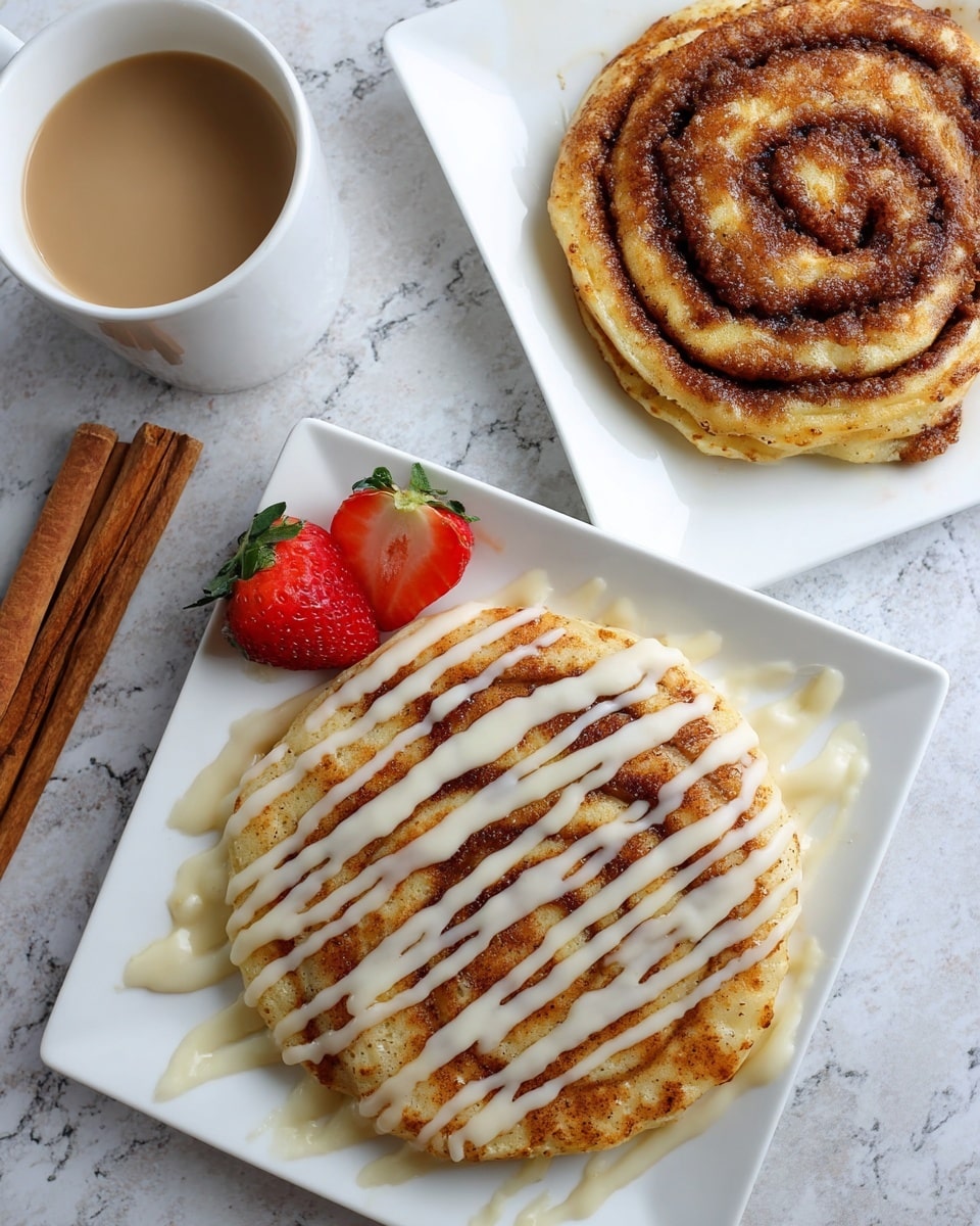 A stack of six thick pancakes sits in the center of a white plate on a white marbled surface. Each pancake is golden-brown with a slightly rough texture and small air holes visible on the edges, giving them a fluffy look. White creamy syrup is being poured in a spiral pattern over the top pancake, dripping down the sides and pooling slightly on the plate. In the background, there is a two-toned brown mug with a handle, blurred softly, adding depth to the scene. The image is sharp and bright, captured with natural lighting, emphasizing the pancakes' warm colors and the syrup’s smooth flow. photo taken with an iphone --ar 4:5 --v 7