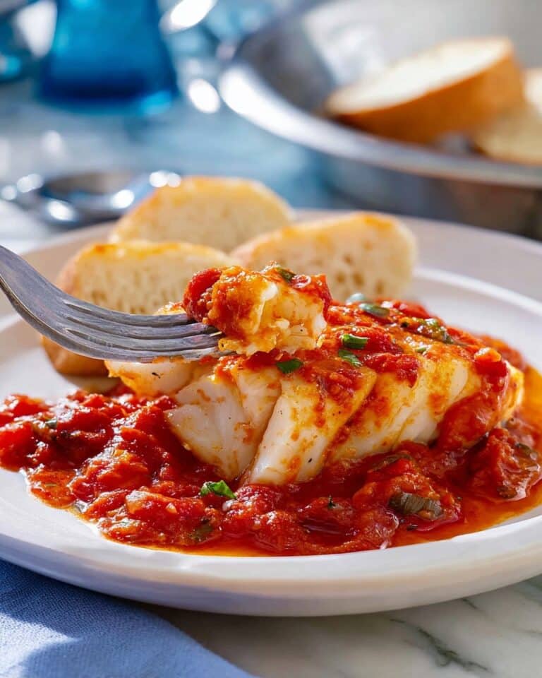 Cod in Roasted Red Pepper Sauce Recipe