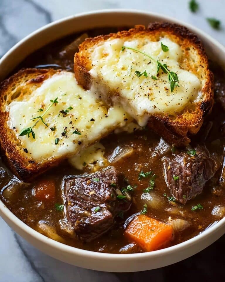 French Onion Short Rib Soup with Gruyère Toast Recipe