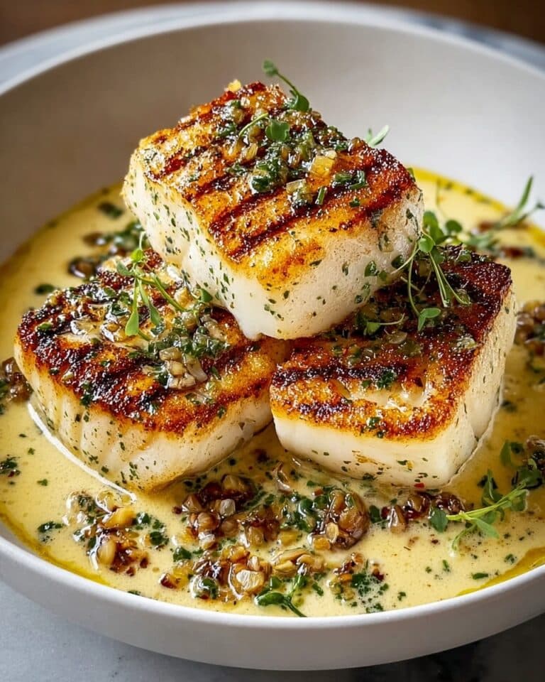 Pan-Seared Cod with Garlic Cream Sauce Recipe