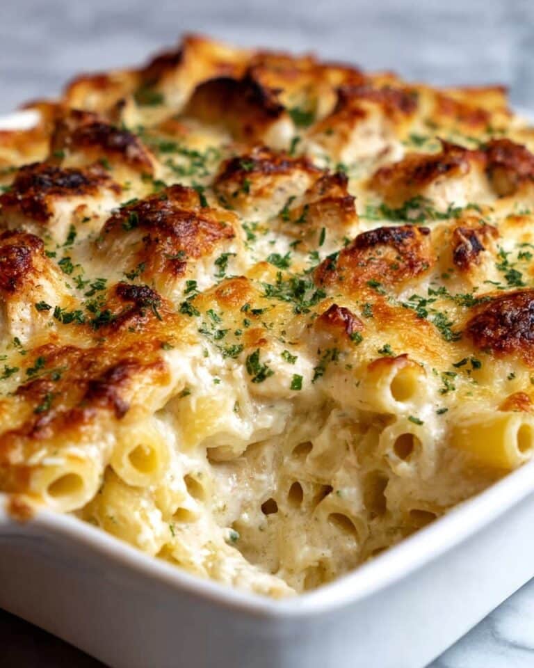 High-Protein Chicken Alfredo Bake for Easy Low-Carb Meal Prep Recipe