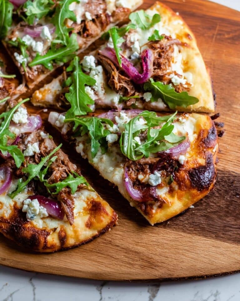 Unique Short Rib Pizza with Smoked Gouda Cream Sauce Recipe