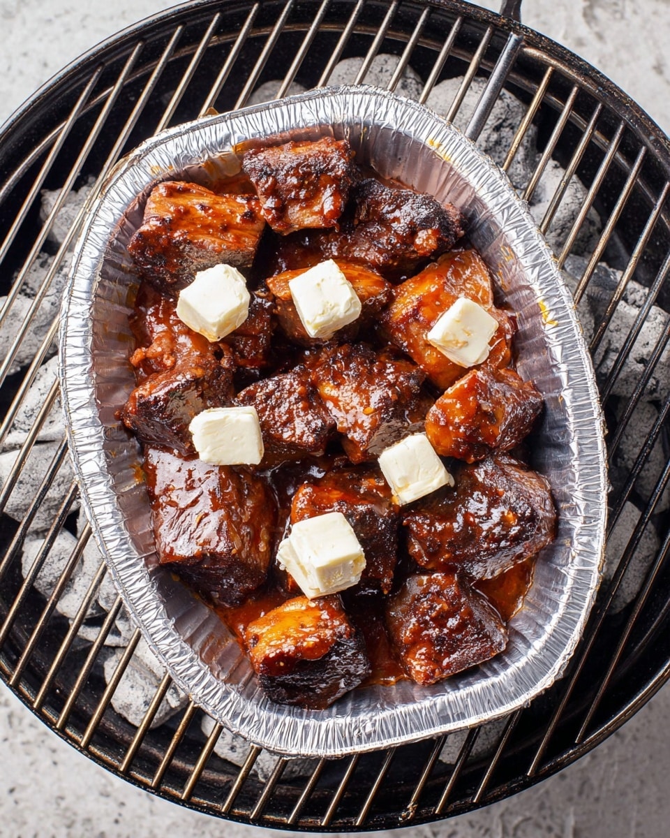 A white bowl filled with many pieces of dark brown glazed beef burnt ends, each piece shiny with a sticky, rich barbecue sauce covering them evenly. Surrounding the main bowl are several smaller white dishes: one with thick reddish barbecue sauce, one with baked beans showing light brown beans in a thick orange sauce, one with sliced green pickles, and one with creamy coleslaw showing white and light pink shredded vegetables. To the bottom right is a white plate with four slices of soft white bread stacked neatly. The scene is set on a white marbled surface with a red and white checkered cloth on the left side. Photo taken with an iphone --ar 4:5 --v 7