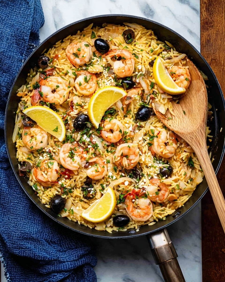 The image shows several white bowls arranged on a white marbled surface, each holding different ingredients. There is a large bowl filled with raw shrimp, light gray with some reddish-orange tails, and another equally large bowl full of pale yellow orzo pasta. Surrounding these are smaller white bowls containing finely chopped white onions, yellow lemon zest, a lemon half showing its bright yellow inside, chopped green herbs, a small pat of butter, a mix of black and white pepper with salt, red pepper flakes, and two whole garlic cloves. One bowl holds a light yellow liquid, another has clear olive oil, and a smaller one contains a tiny amount of a golden-yellow liquid. The ingredients are neatly organized in a flat lay style. Photo taken with an iphone --ar 4:5 --v 7