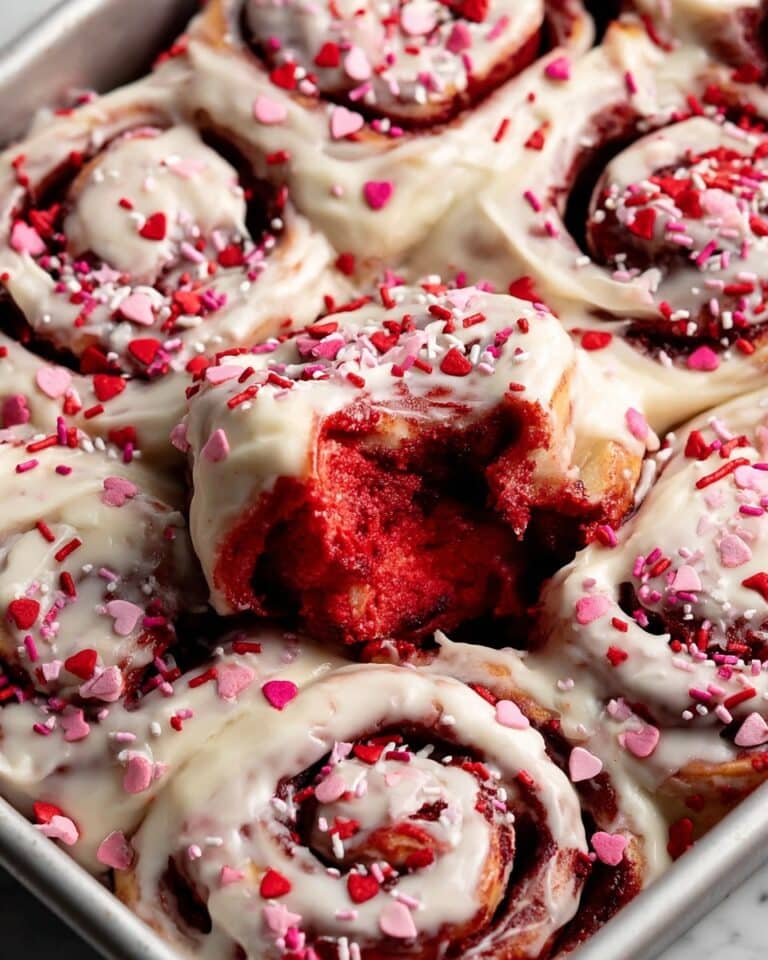 Red Velvet Cinnamon Rolls with Cream Cheese Frosting Recipe