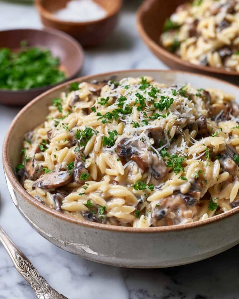 One-Pot Creamy Mushroom Orzo Recipe