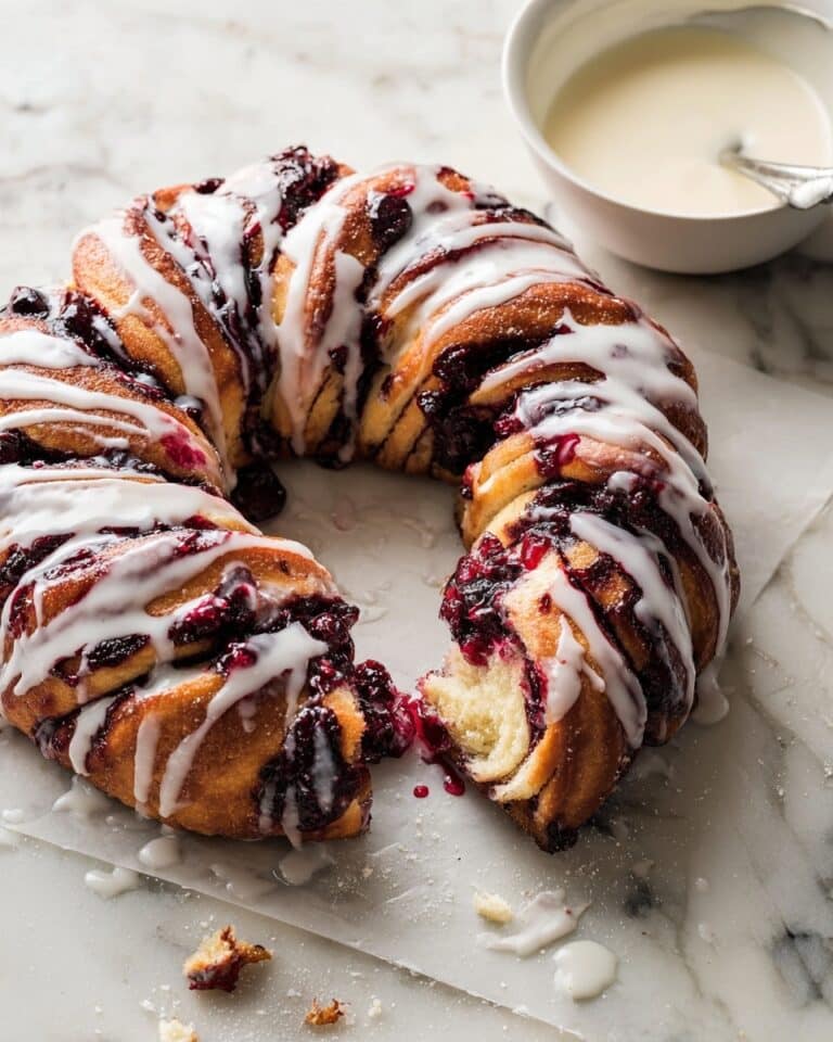 Blueberry Monkey Bread with Cream Cheese Glaze Recipe