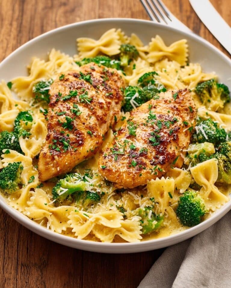Cowboy Butter Lemon Bowtie Chicken with Broccoli Recipe