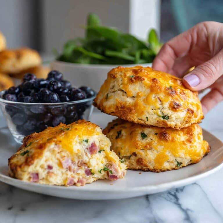 Breakfast Protein Biscuits with Ham and Cheddar Recipe