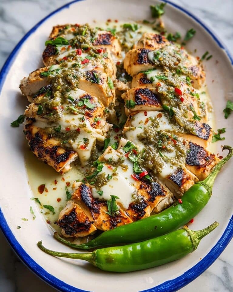 Cheesy Grilled Salsa Verde Pepper Jack Chicken Recipe